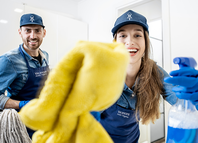 schoonmaken in een stacaravan