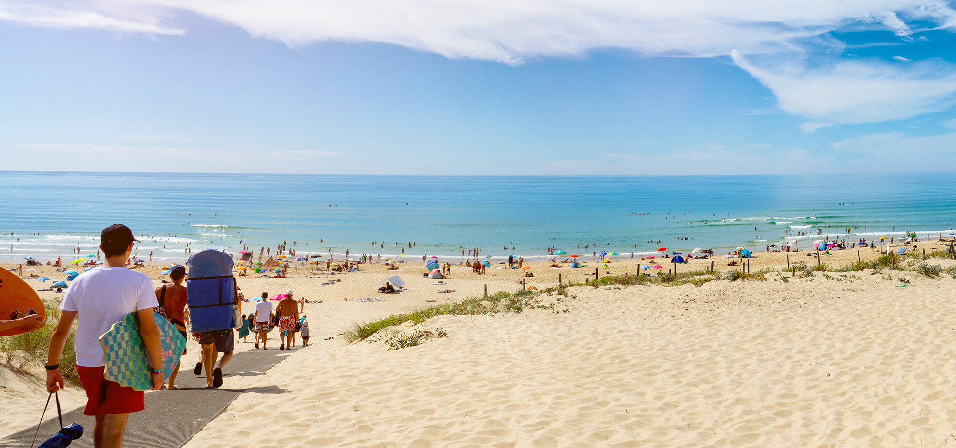 Landes strand, surfers