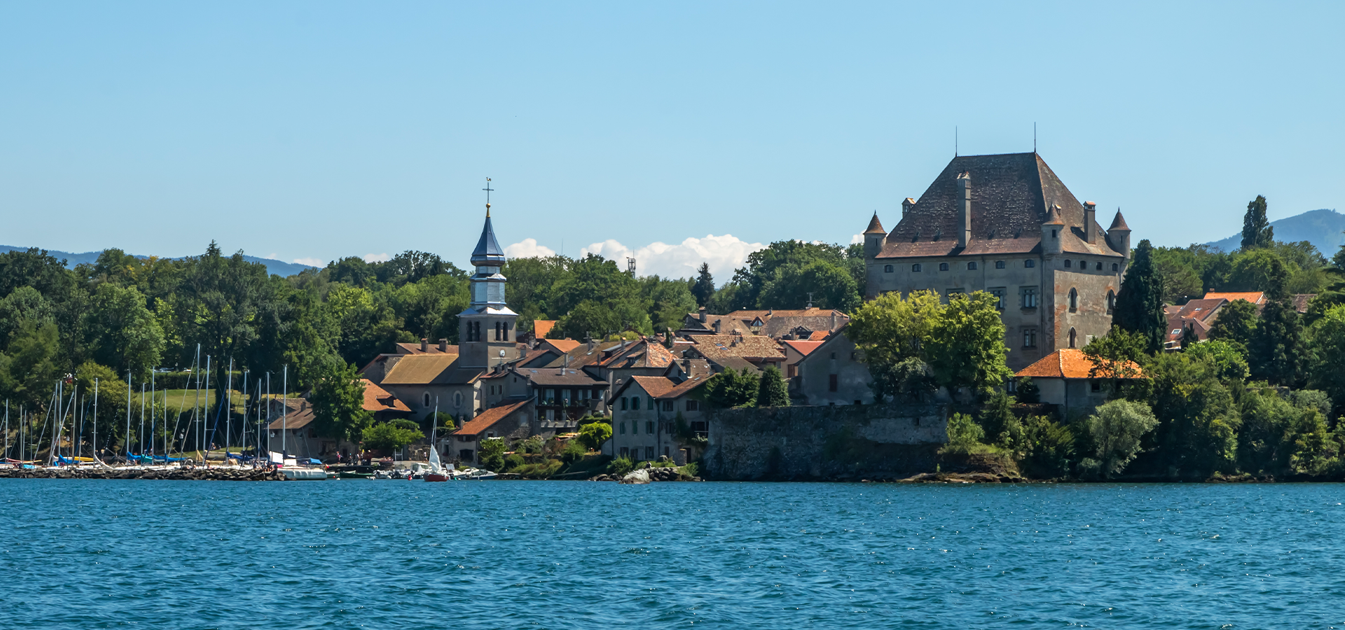 LAKE LEMAN UITZICHT OP YVOIRE