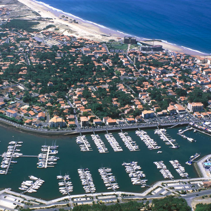 Capbreton vanuit de lucht gezien in de heide