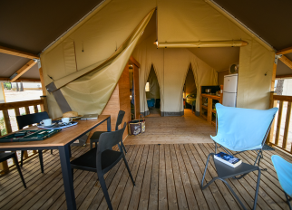 kamperen in een lodge
