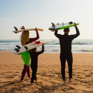 surfen met het gezin
